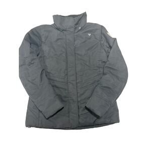 Obermeyer Northern Lights Womens Ski Jacket Black Zip Hooded Mock Neck Ladies 6